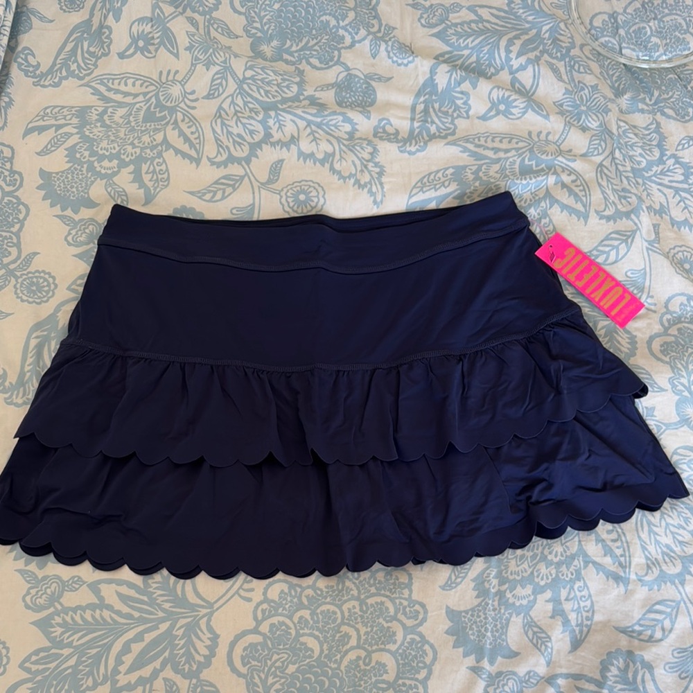 Lilly Pulitzer Navy Blue Ruffled Skort